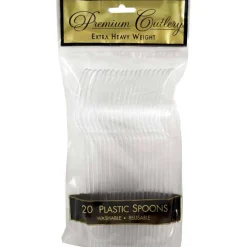 JAM Paper Clear Plastic Spoons, 20ct.
