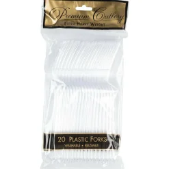 JAM Paper Clear Premium Plastic Forks, 20ct.