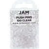 JAM Paper Clear Standard Push Pins, 2 Packs of 100