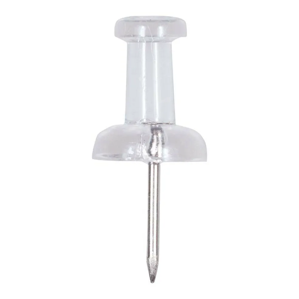 JAM Paper Clear Standard Push Pins, 2 Packs of 100