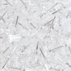 JAM Paper Clear Standard Push Pins, 2 Packs of 100