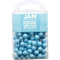 JAM Paper Colorful Round Push Pins, 100ct.