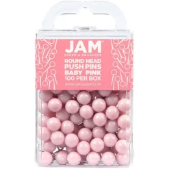 JAM Paper Colorful Round Push Pins, 100ct.