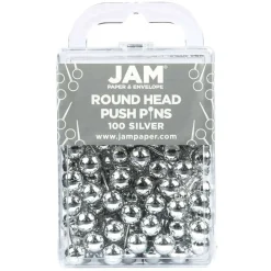 JAM Paper Colorful Round Push Pins, 100ct.