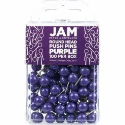JAM Paper Colorful Round Push Pins, 100ct.