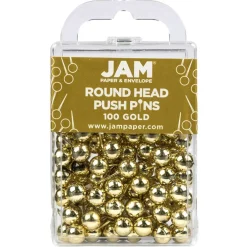 JAM Paper Colorful Round Push Pins, 100ct.