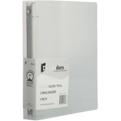 JAM Paper Glass Twill Plastic 3-Ring Binder