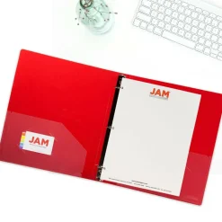 JAM Paper Glass Twill Plastic 3-Ring Binder