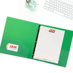 JAM Paper Glass Twill Plastic 3-Ring Binder