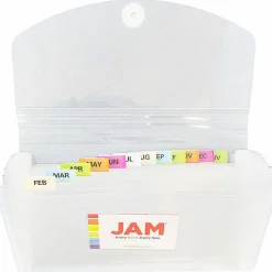 JAM Paper 13 Pocket Plastic Accordion Folder