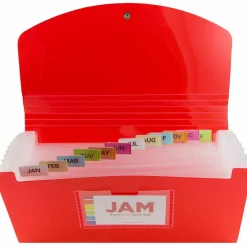 JAM Paper 13 Pocket Plastic Accordion Folder