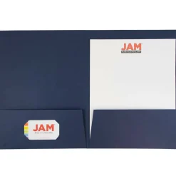 JAM Paper 2-Pocket Textured Linen Business Folders, 6ct.