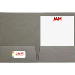 JAM Paper 2-Pocket Textured Linen Business Folders, 6ct.