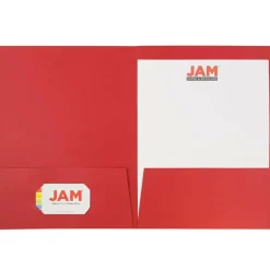 JAM Paper 2-Pocket Textured Linen Business Folders, 6ct.
