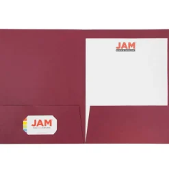 JAM Paper 2-Pocket Textured Linen Business Folders, 6ct.