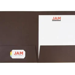 JAM Paper 2-Pocket Textured Linen Business Folders, 6ct.