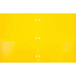 JAM Paper Primary Color Heavy Duty Plastic 3-Hole School Folders with Pockets, 6ct.