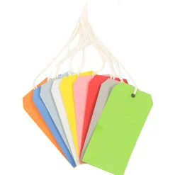 JAM Paper Primary Color Medium Gift Tags with String, 60ct.