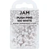 JAM Paper White Standard Push Pins, 2 Packs of 100
