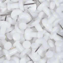 JAM Paper White Standard Push Pins, 2 Packs of 100