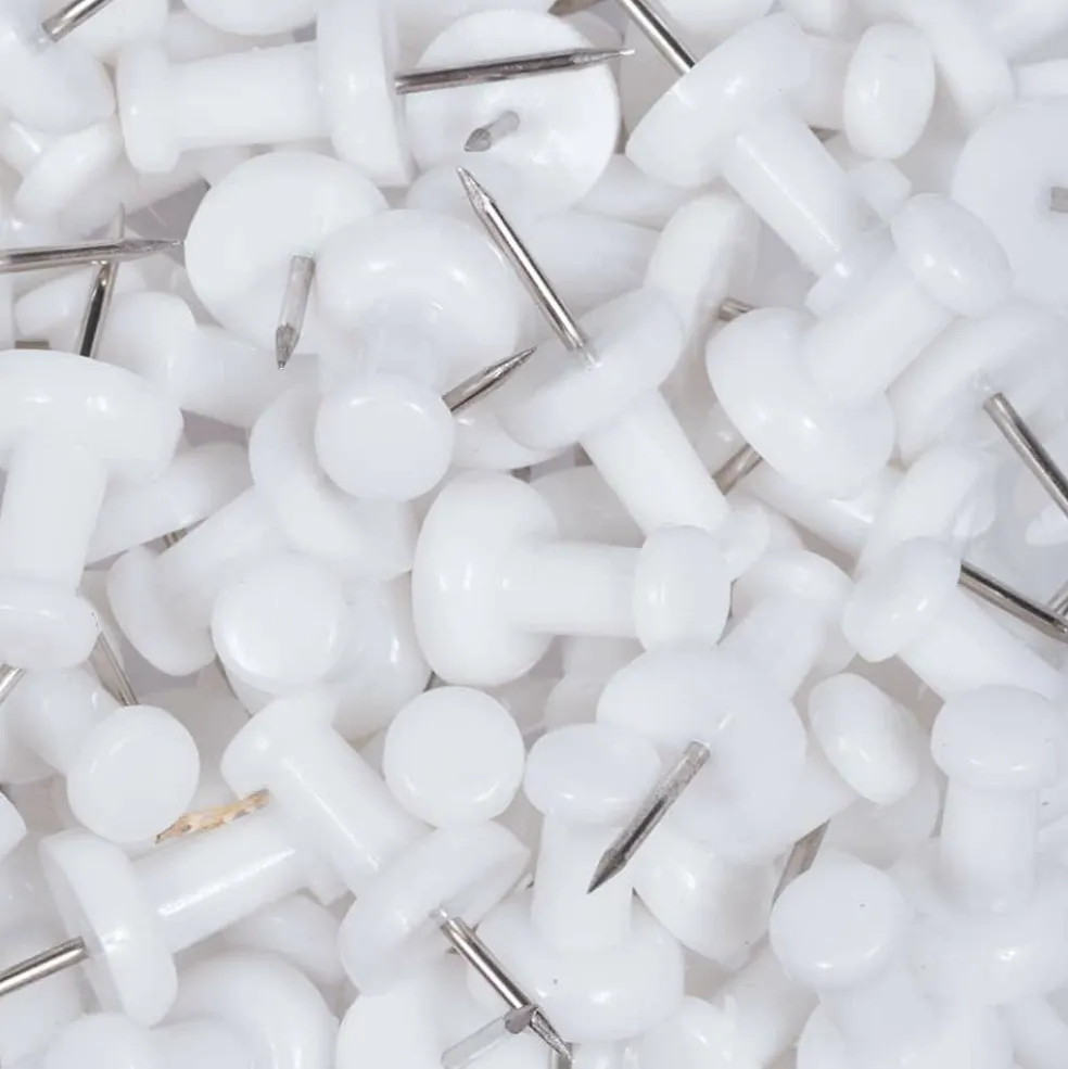 JAM Paper White Standard Push Pins, 2 Packs of 100