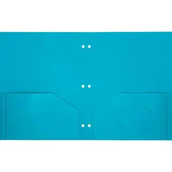 JAM Paper 9.5" x 11.5" Assorted Fashion Colors Plastic 2 Pocket School POP Folders, 6ct.