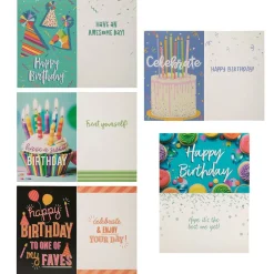 JAM Paper 4" x 6" Birthday Bash Assortment Cards & Matchings Envelope Set, 10ct.