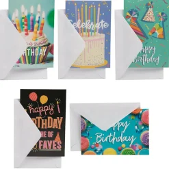 JAM Paper 4" x 6" Birthday Bash Assortment Cards & Matchings Envelope Set, 10ct.