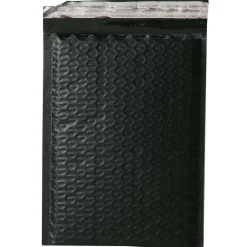 JAM Paper  6.5" x 9.5" Black Matte Bubble Padded Mailer Envelopes, 12ct.
