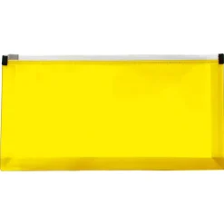 JAM Paper 5'' x 10'' Clear Plastic Pencil Pouch with Zip Closure, 12ct.