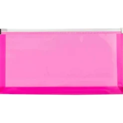 JAM Paper 5'' x 10'' Clear Plastic Pencil Pouch with Zip Closure, 12ct.