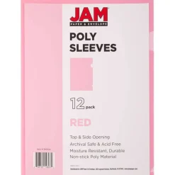 JAM Paper 9" x 11.5" Plastic Sleeve Page Protectors, 12ct.