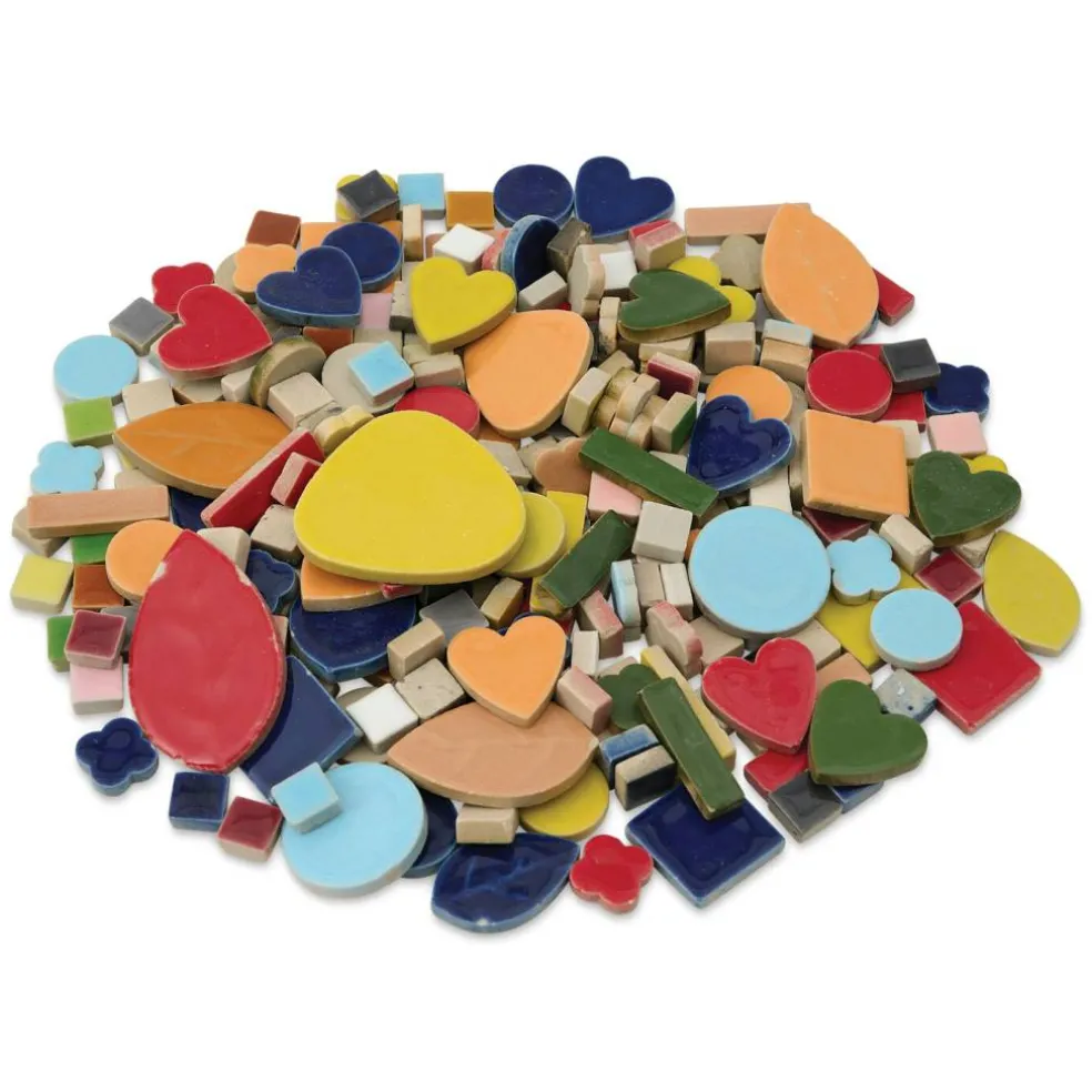 Jennifer’s Mosaics Ceramic Assorted Shapes Tiles - Mixed Shapes, 1 lb