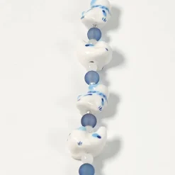Jesse James Beads 15mm Blue & White Ceramic Cat Beads