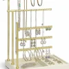 Jewelry Stand Organizer – Cloud White Holder with Ring Tray, Necklace Bracket, and Earring Display