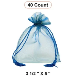 Jewel Tone Iridescent Sheer Tasseled Bags 5'' x 6 1/2'' for Packaging