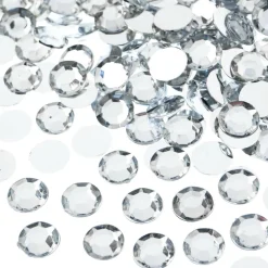 John Bead Acrylic Round Flat Back Rhinestones, 10mm