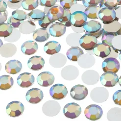 John Bead Acrylic Round Flat Back Rhinestones, 10mm