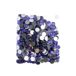 John Bead Acrylic Round Flat Back Rhinestones, 10mm