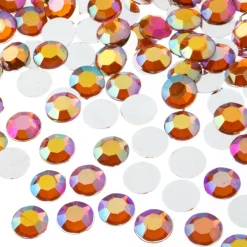 John Bead Acrylic Round Flat Back Rhinestones, 10mm