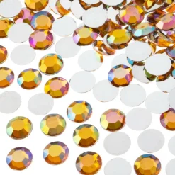 John Bead Acrylic Round Flat Back Rhinestones, 10mm