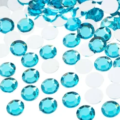 John Bead Acrylic Round Flat Back Rhinestones, 10mm