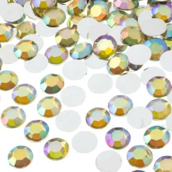 John Bead Acrylic Round Flat Back Rhinestones, 10mm