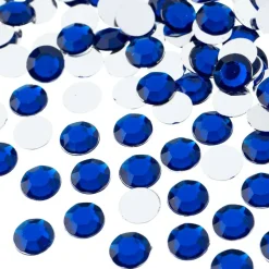 John Bead Acrylic Round Flat Back Rhinestones, 10mm
