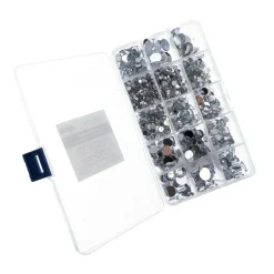 John Bead Crystal Assorted Round & Oval Acrylic Flat Back Rhinestones Box