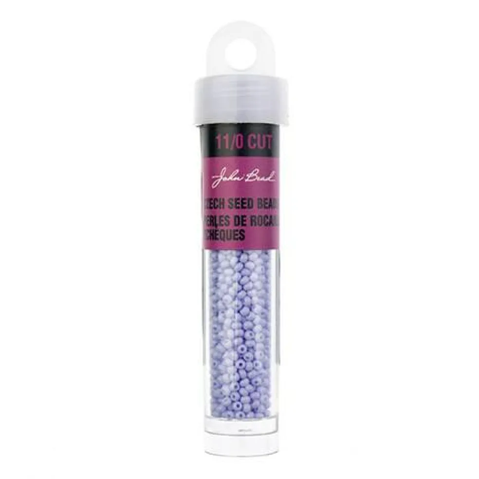 John Bead 11/0 Cut Opaque Finish Round Czech Glass Seed Beads, 13g/100g