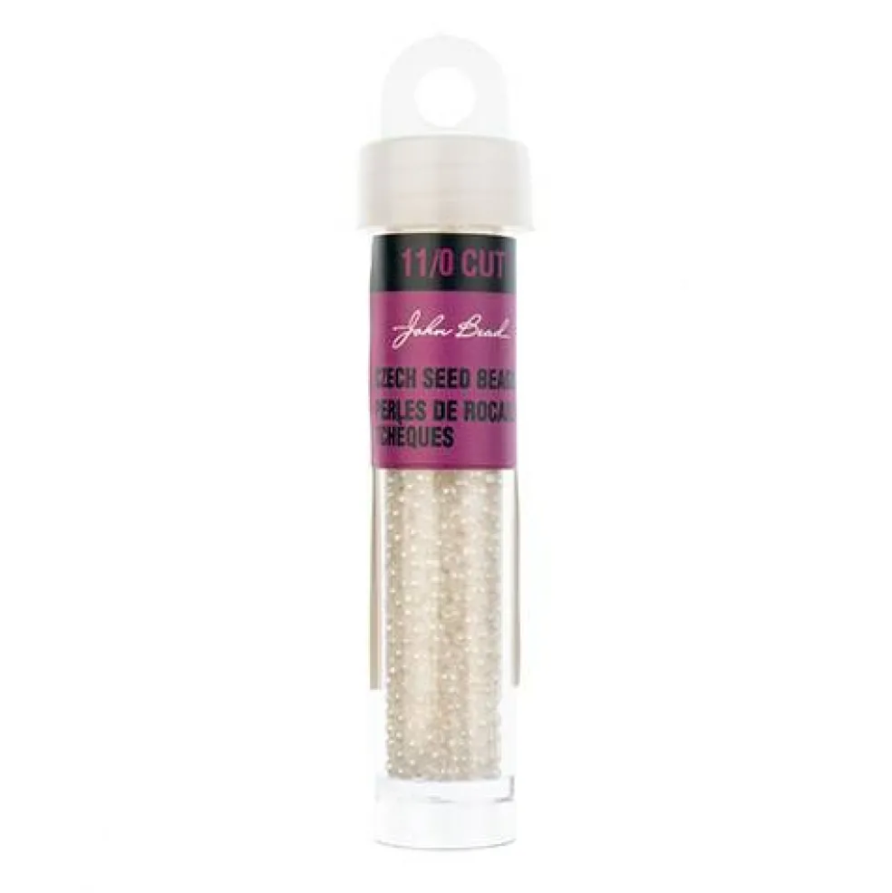 John Bead 11/0 Cut Opaque Finish Round Czech Glass Seed Beads, 13g/100g