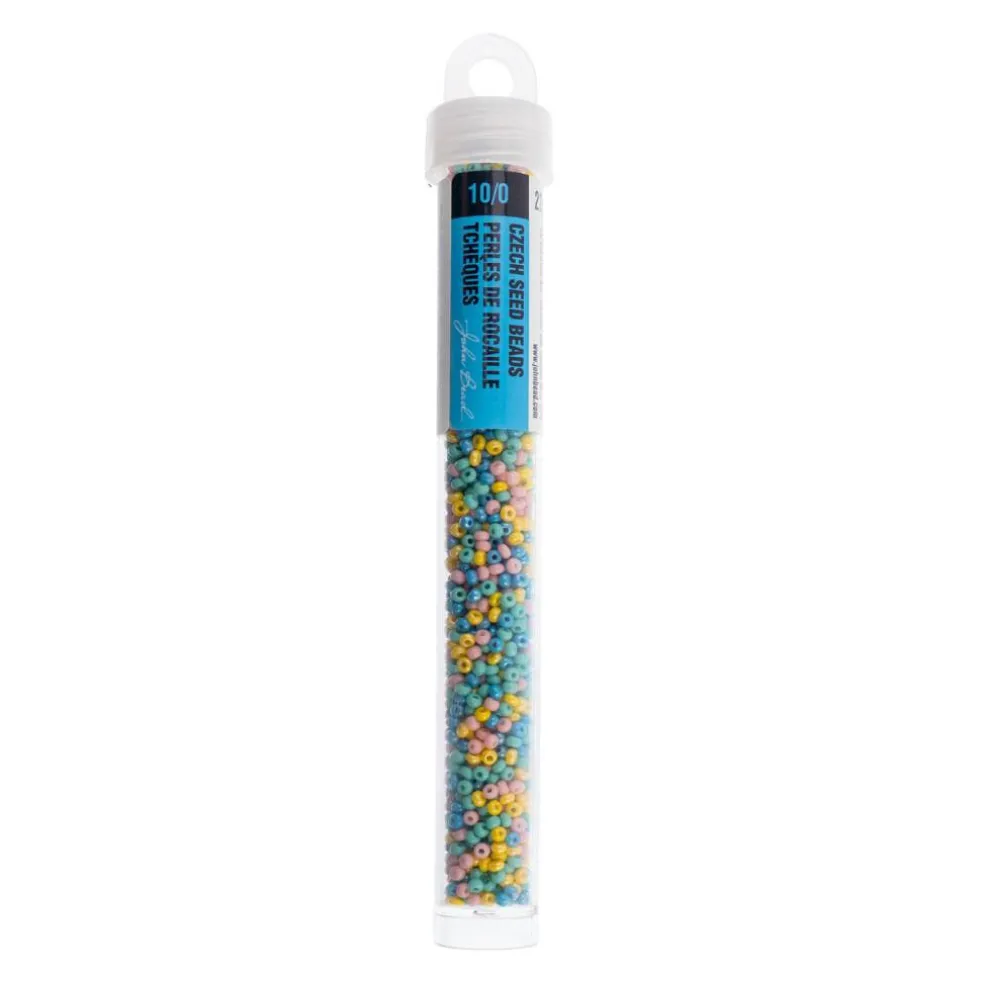 John Bead 10/0 Mixed Czech Glass Seed Beads, 22g