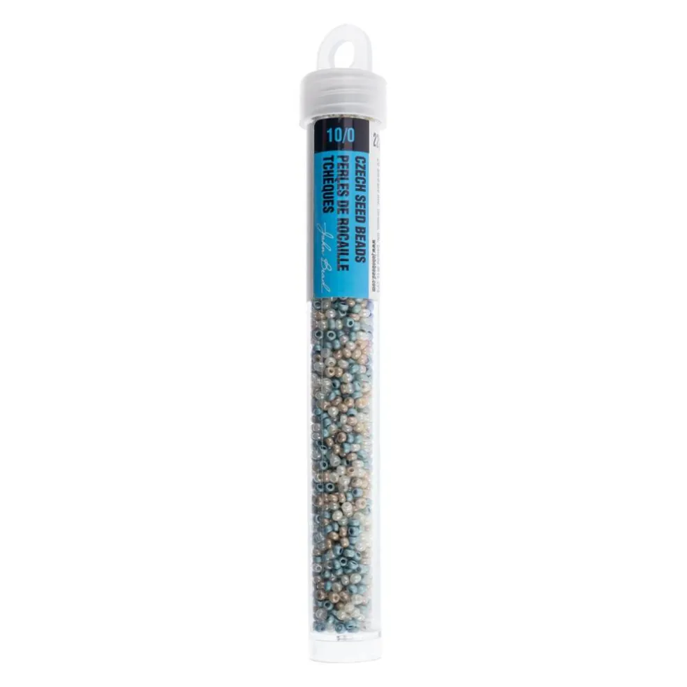 John Bead 10/0 Mixed Czech Glass Seed Beads, 22g