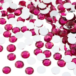 John Bead 6mm (SS28) Round Acrylic Flat Back Rhinestones, 1000pcs